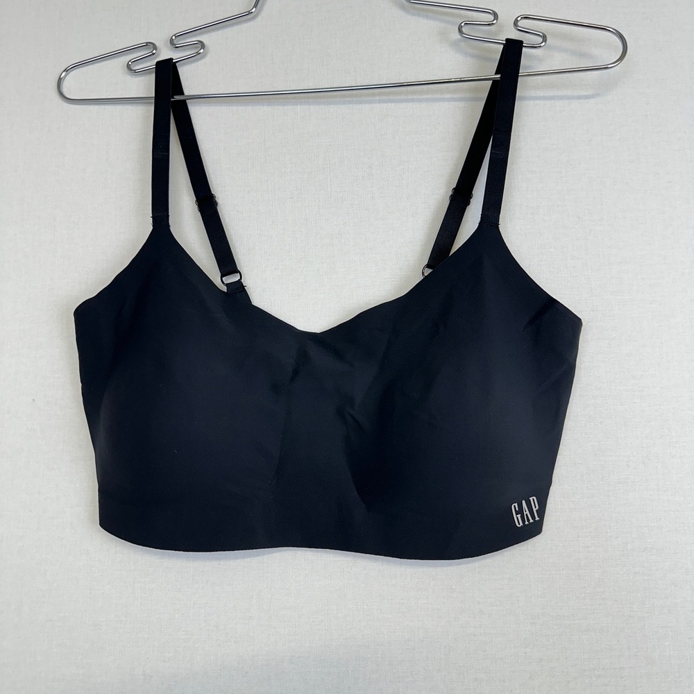 GapBody Bonded V Neck‎ Lounge Bra Black Wireless Women's Medium